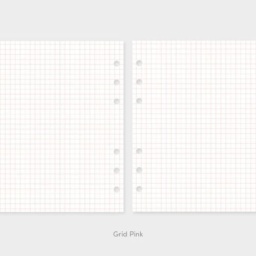 6 Ring A6 Wide Grid Note Refill