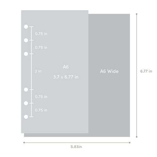 6 Ring A6 Wide Grid Note Refill