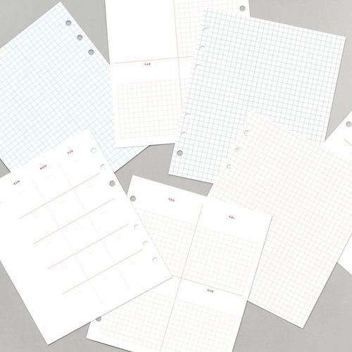 6 Ring A6 Wide Grid Note Refill