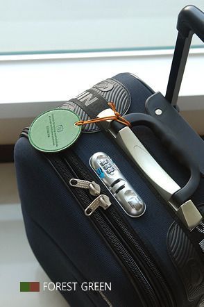 Round Leather Luggage Tag