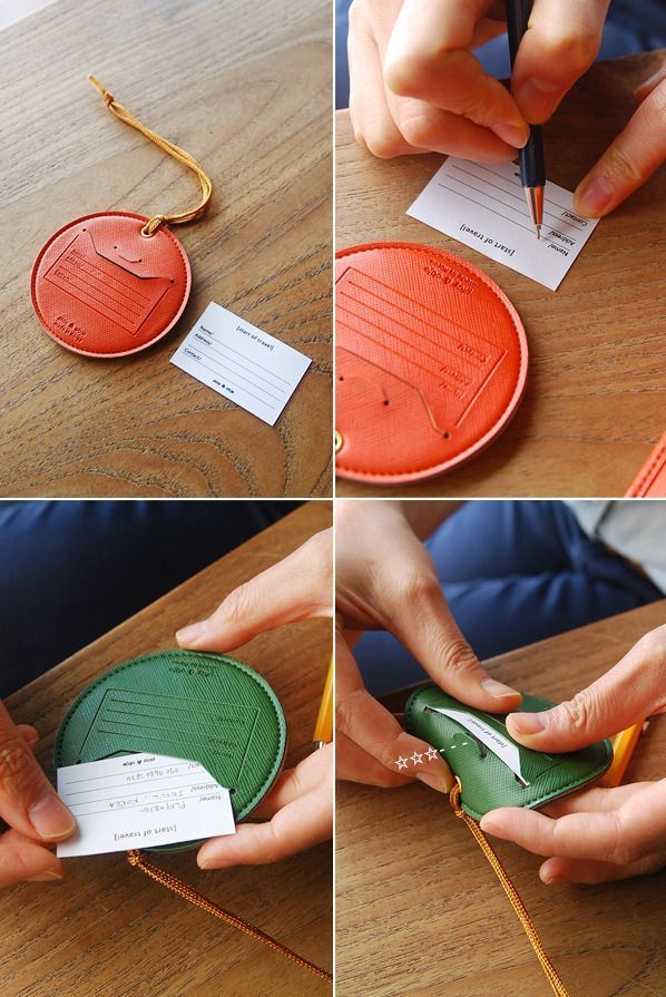 Round Leather Luggage Tag