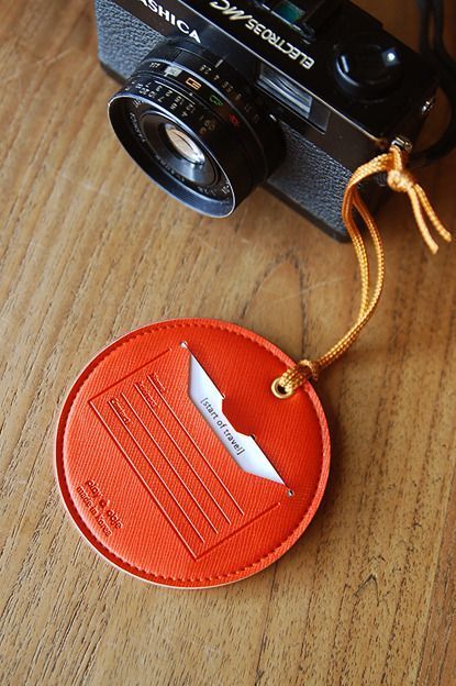 Round Leather Luggage Tag
