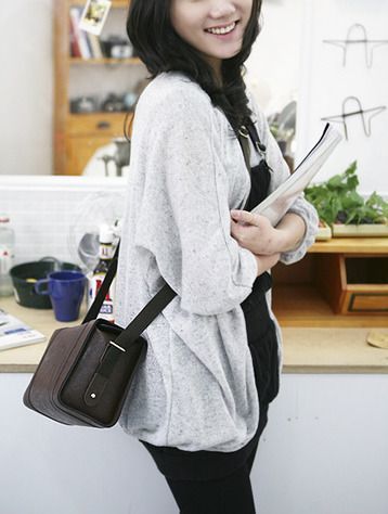 Dark Brown Leather Camera Bag