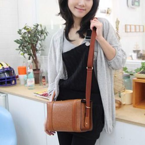 Tan Leather Camera Bag