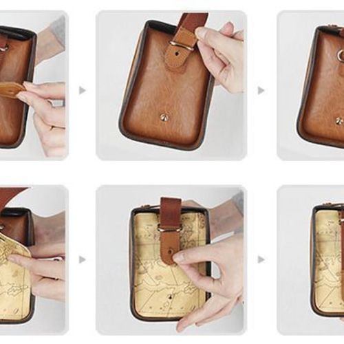 Tan Leather Camera Bag