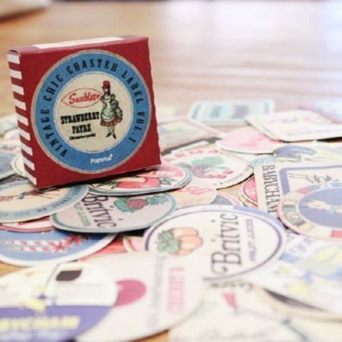Vintage Coaster Sticker Label Set v1 - Image 1