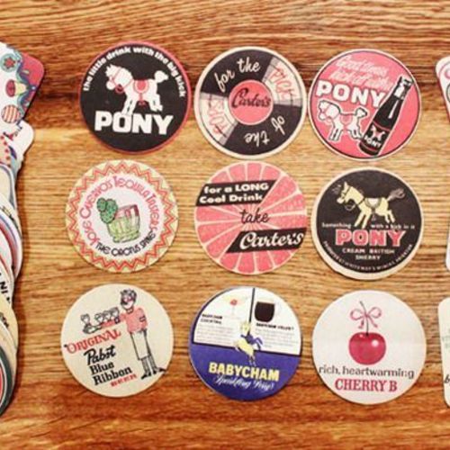 Vintage Coaster Sticker Label Set v1 - Image 2