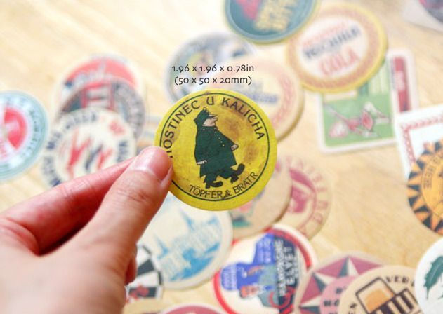 Vintage Coaster Sticker Label Set v3