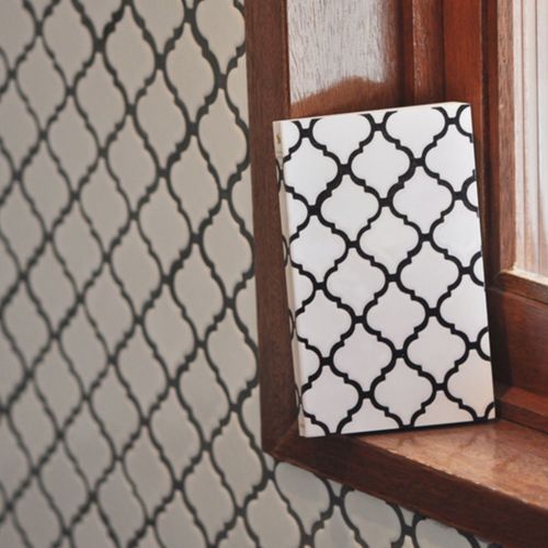 MochiThings: White Vintage Tile Notebook