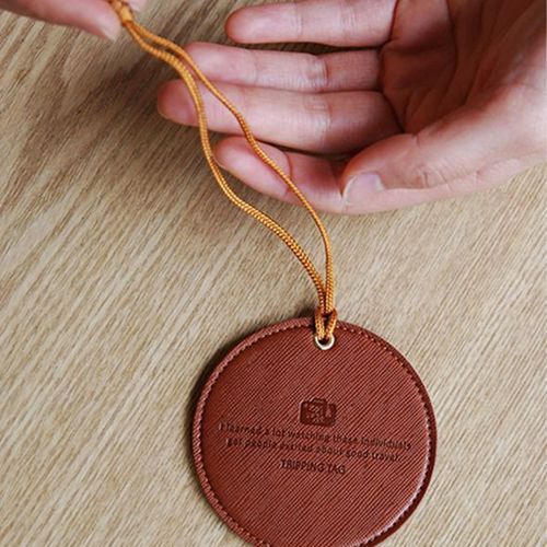 MochiThings Round Leather Luggage Tag v2