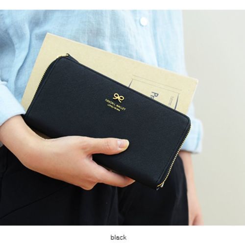 Gold Ribbon Long Zipper Wallet - Image 2