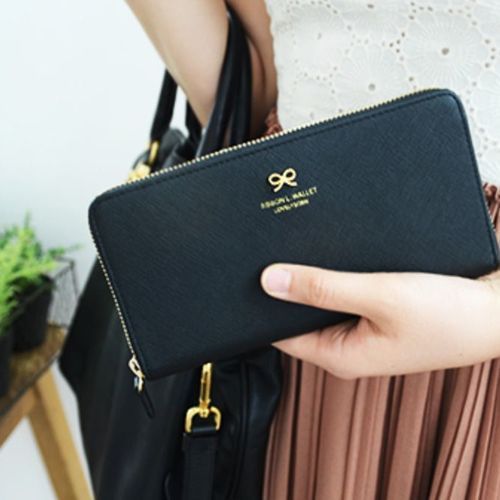 Gold Ribbon Long Zipper Wallet - Image 9