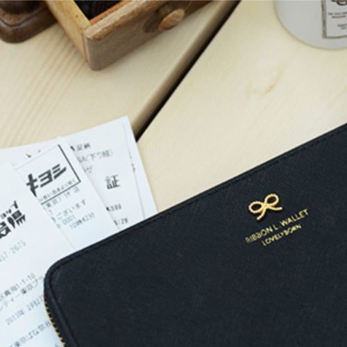 Gold Ribbon Long Zipper Wallet - Image 6