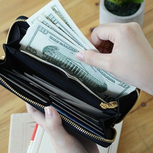 Gold Ribbon Long Zipper Wallet - Image 11