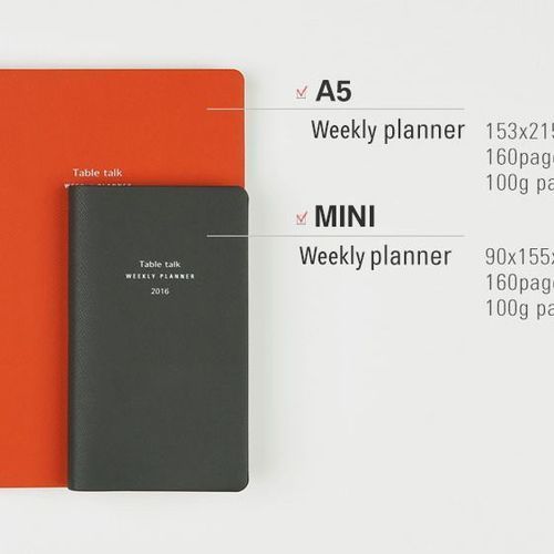 2016 Table Talk A5 Weekly Planner