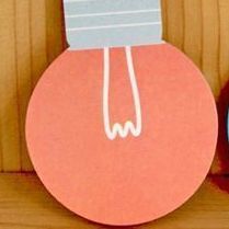 Light Bulb Sticky Note, Orange