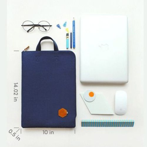 Two-tone Felt Strap Laptop Pouch