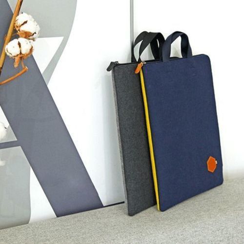 Two-tone Felt Strap Laptop Pouch