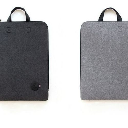 Two-tone Felt Strap Laptop Pouch
