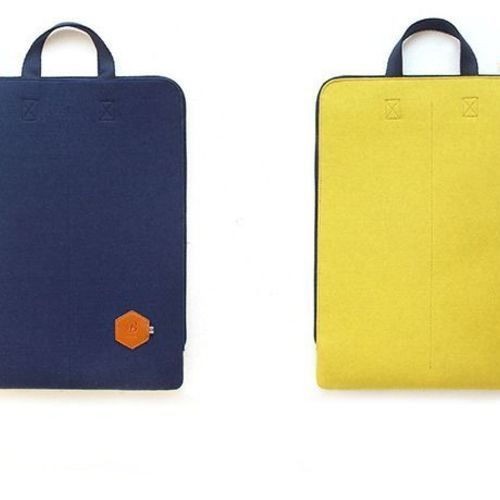 Two-tone Felt Strap Laptop Pouch