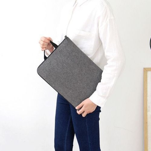 Two-tone Felt Strap Laptop Pouch