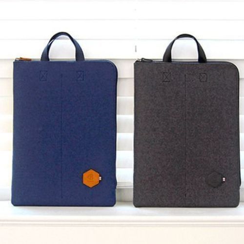 Two-tone Felt Strap Laptop Pouch