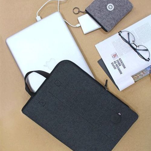 Two-tone Felt Strap Laptop Pouch