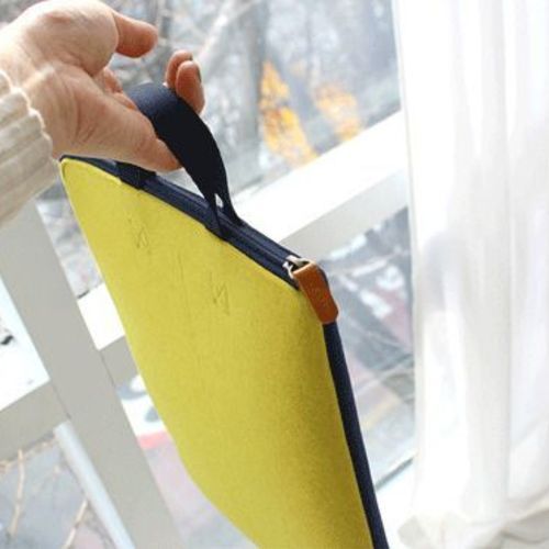 Two-tone Felt Strap Laptop Pouch