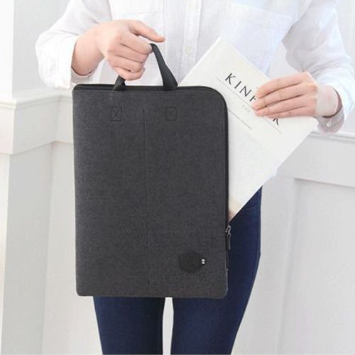 Two-tone Felt Strap Laptop Pouch