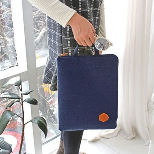 Two-tone Felt Strap Laptop Pouch