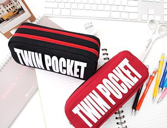 Twin Pocket Pencil Case
