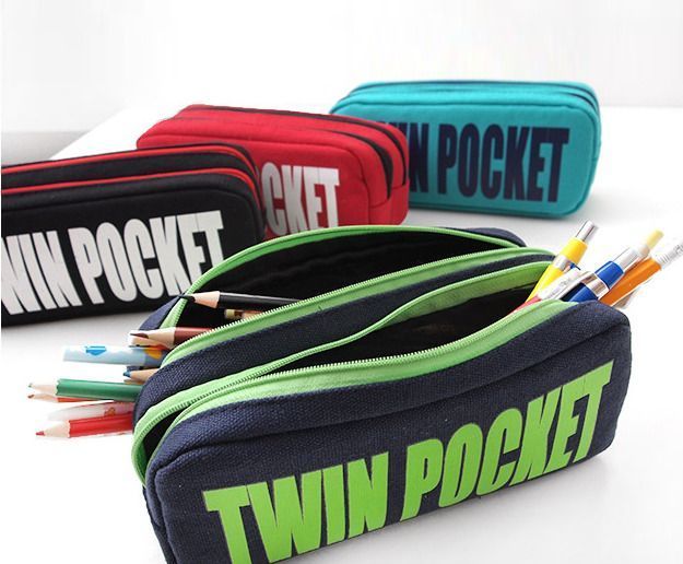 Twin Pocket Pencil Case