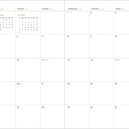 2017 Big Leather Monthly Planner - Image 9