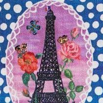 Small Nathalie Lete Tassel Pouch, Eiffel Tower
