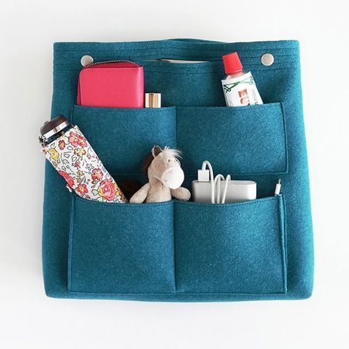 Felt Fabric Purse Organizer Insert With Multi Pockets For