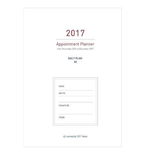 2017 Daily Appointment Planner