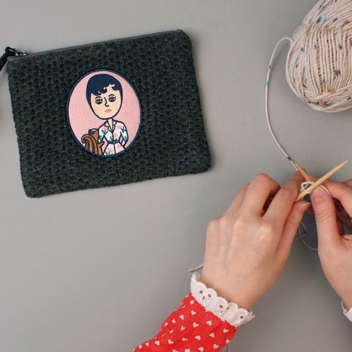 Knit Ooh La La Pom Pom Pouch