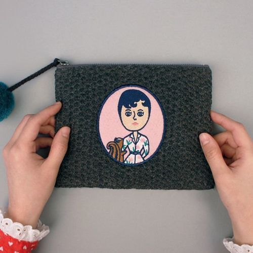 Knit Ooh La La Pom Pom Pouch