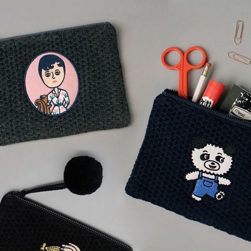 Knit Ooh La La Pom Pom Pouch
