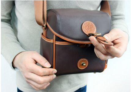 Large Leather Cube Camera Bag