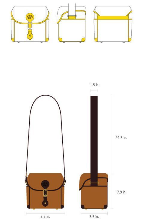 Large Leather Cube Camera Bag