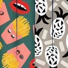 Pop Art Pencil Cap Set, French Fries & Modern Pineapple