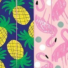 Pop Art Pencil Cap Set, Pineapple & Flamingo
