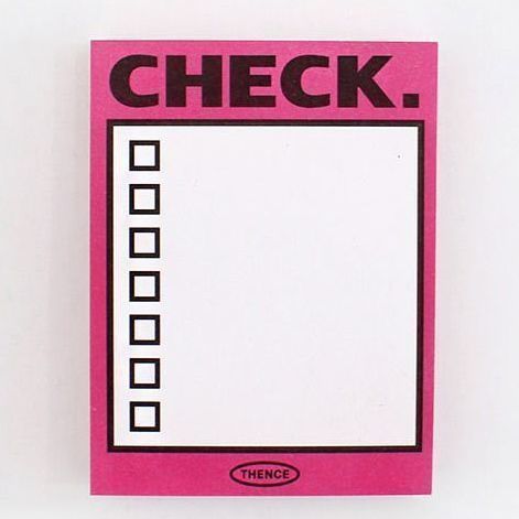 Vintage Sticky Memo, Check