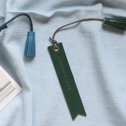 Handmade Moss Green Leather Bookmark With Matching Tassel – Modern Era UK Craft