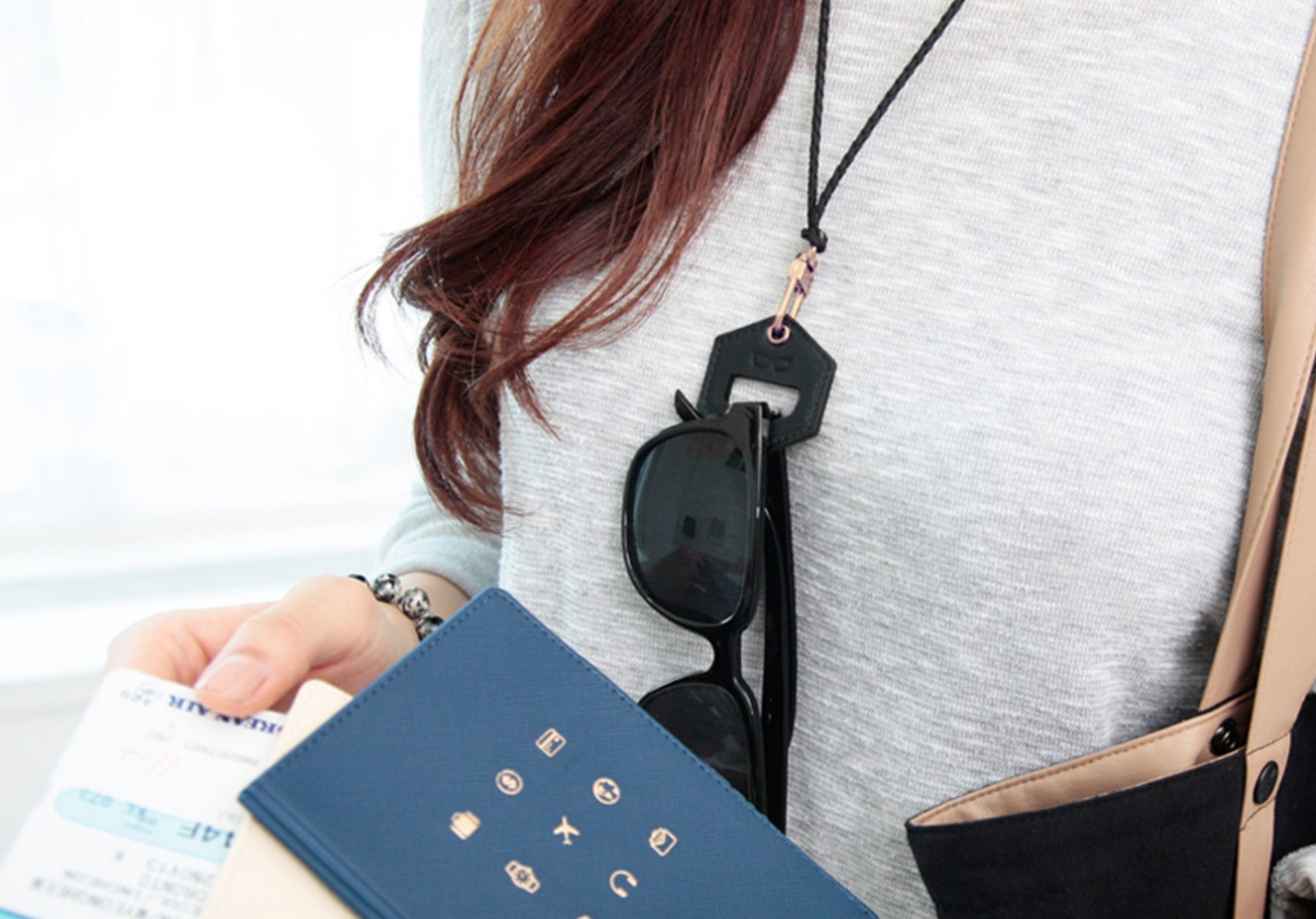 Classic Genuine Leather Glasses Necklace