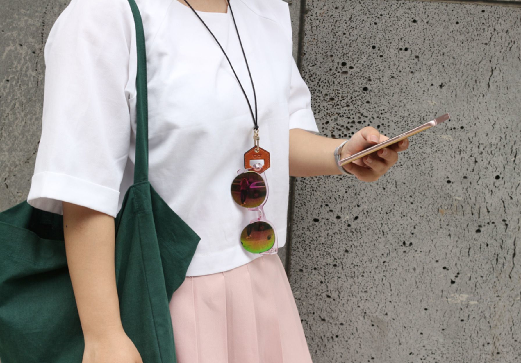 Classic Genuine Leather Glasses Necklace