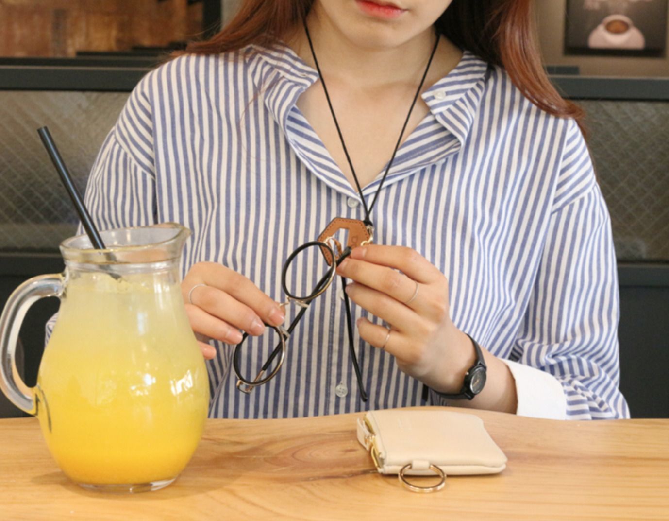 Classic Genuine Leather Glasses Necklace