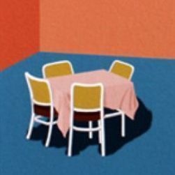 Vintage Illustration Postcard, Chair