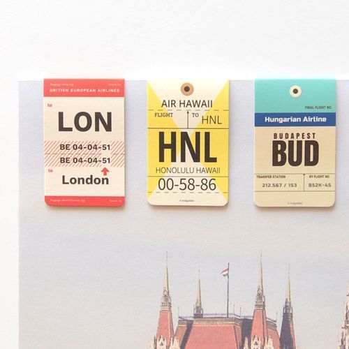 Airline Tag Magnetic Bookmark Set